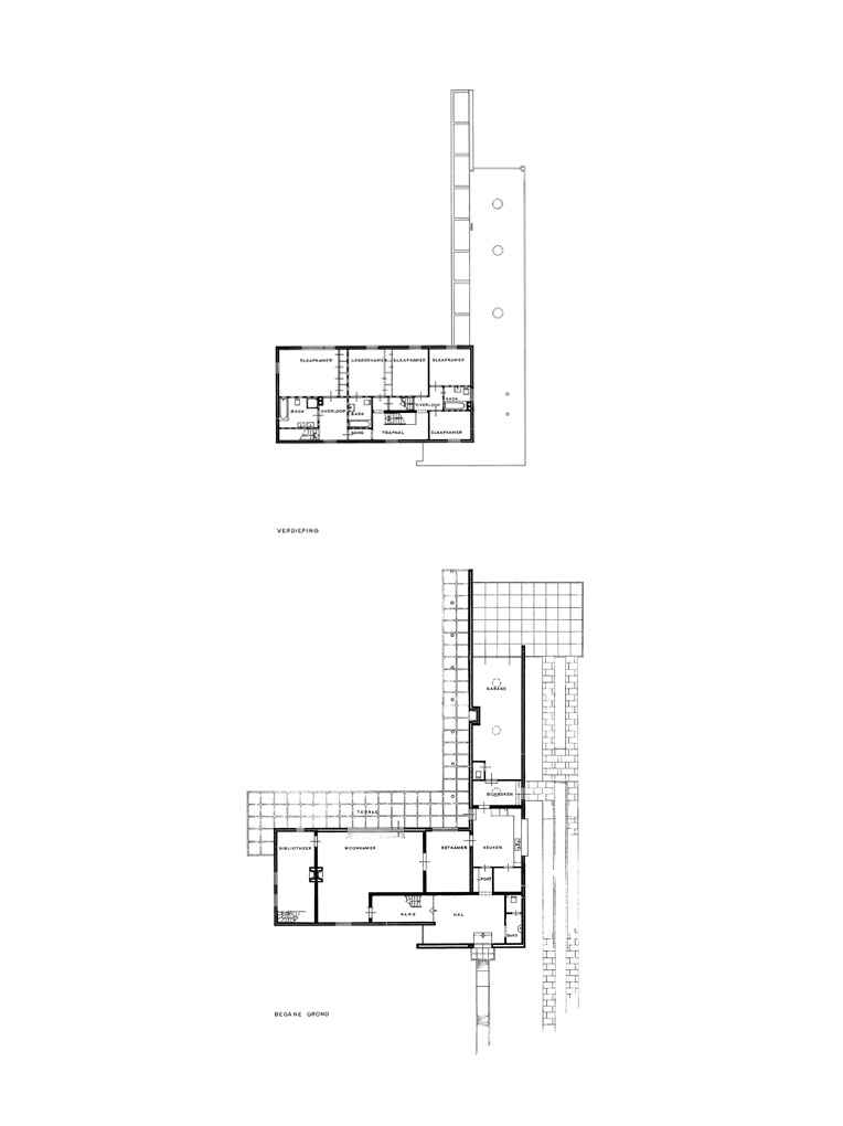 Bedaux de brouwer 0453 woonhuis de gruijter den bosch vloertekening